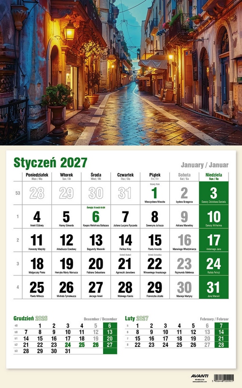 Kalendar jednodzielny KTJ ECO-2  Avanti